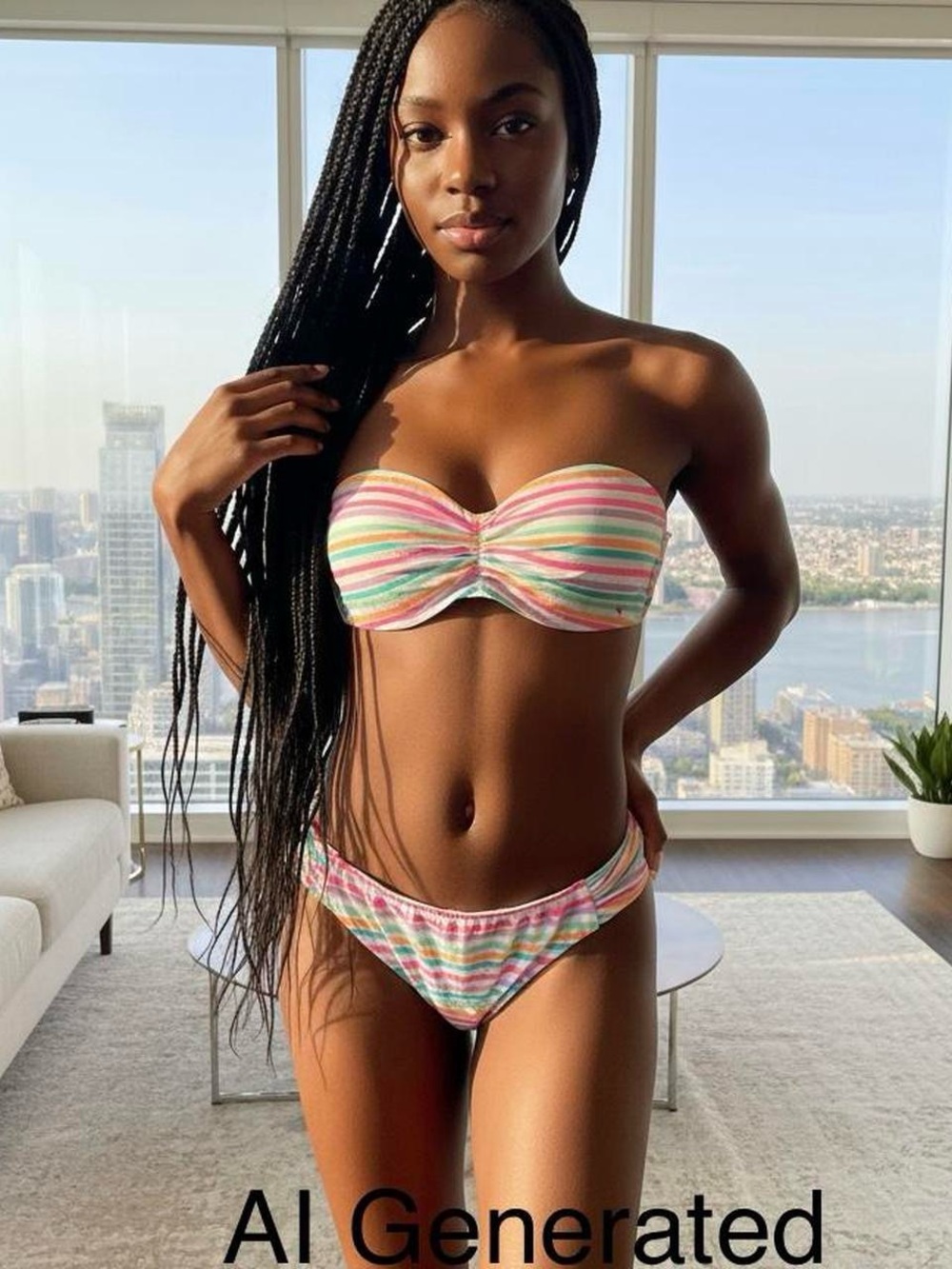 Y2K Victoria's Secret Pastel Striped Bandeau Bikini in Pink, Green, Blue, Cream